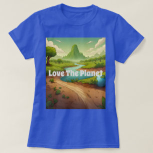 Camiseta AI Art Blue Love The Planet T Shirt