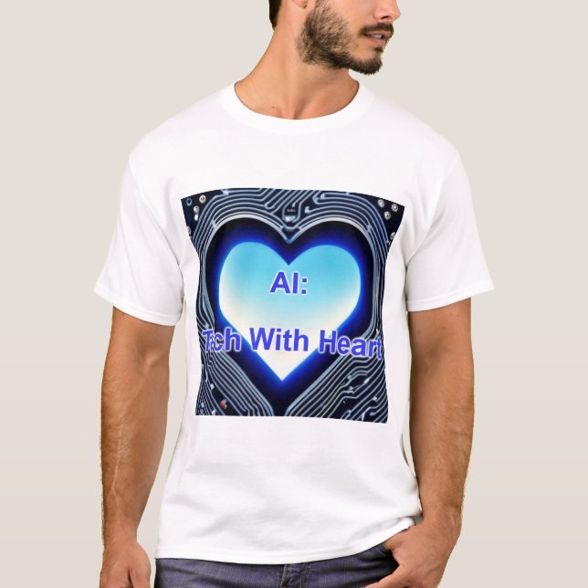 Camiseta AI: Tech with Heart Men's White (Frente)