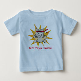 Camiseta "Aí vem o problema!" Coelhinha engraçada