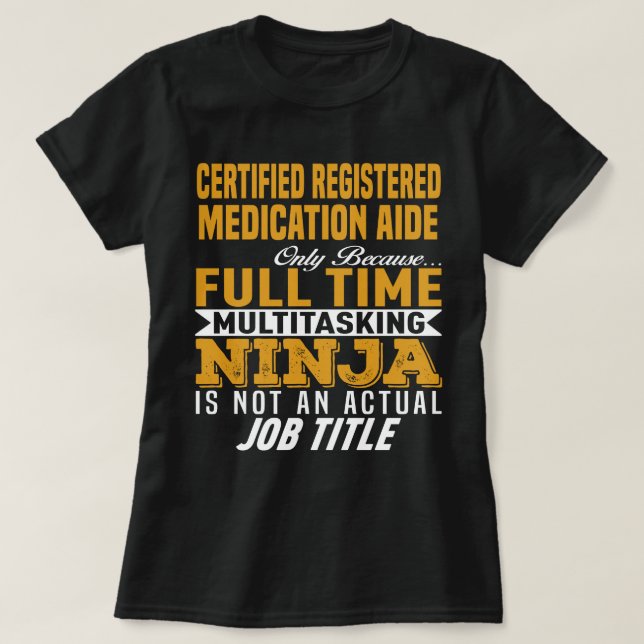 Camiseta Aide de Medicação Registrada Certificada (Frente do Design)