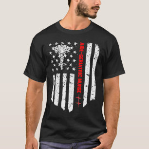 Camiseta Aide Geriátrico Enfermeiro American Flag RN Regist