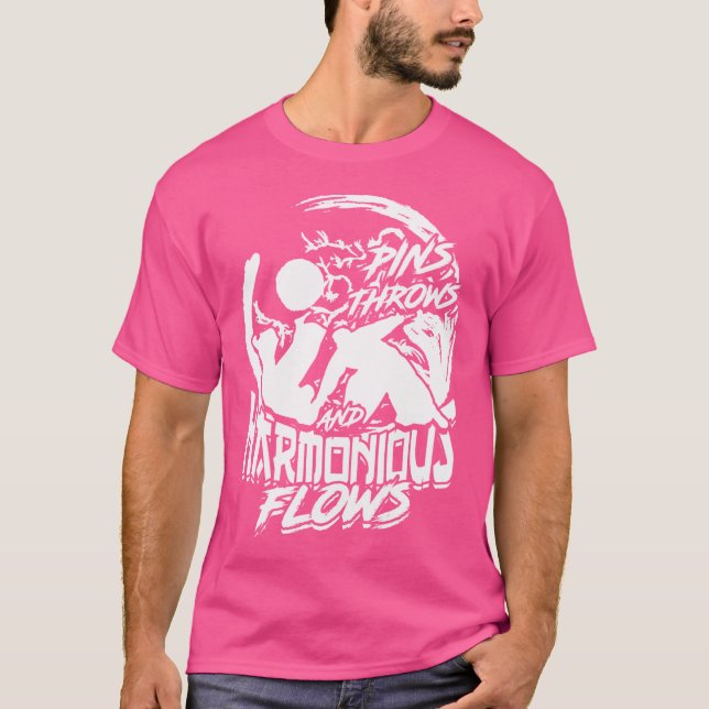 Camiseta Aikido Aikidoka Pinos Joga E Fluxos Harmoniosos (Frente)