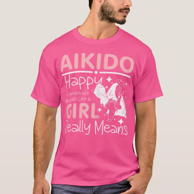 Camiseta Aikido Hit Como Uma Rapariga (Frente)