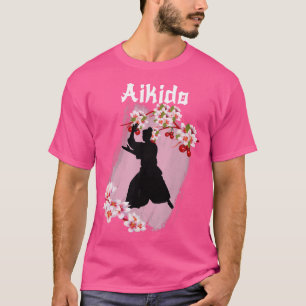 Camiseta Aikido Japan Cherry Blossom Arte Marcial Japonesa 