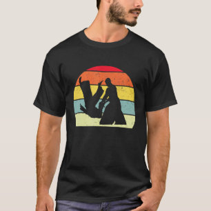 Camiseta AIKIDO Karatê Judô Artes marciais legais retrô mar