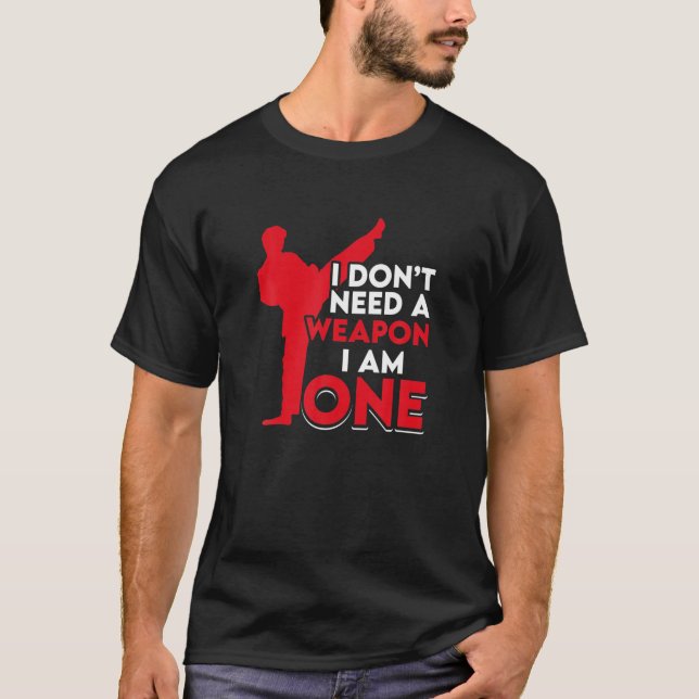 Camiseta Aikido MMA Eu não preciso de uma arma Eu sou um (Frente)
