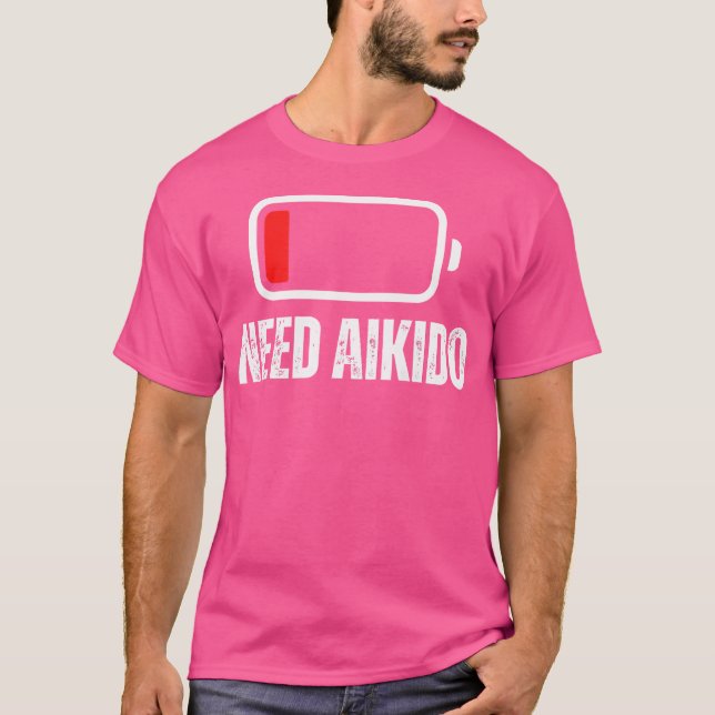 Camiseta Aikido Treinador De Baixa Bateria Precisa De Aikid (Frente)