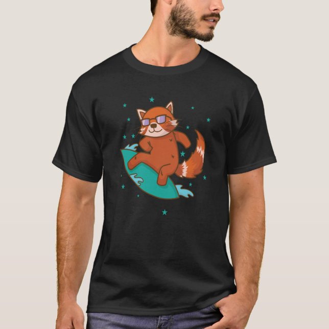 Camiseta Ailuridae surfing Bear Cat lesser Panda (Frente)