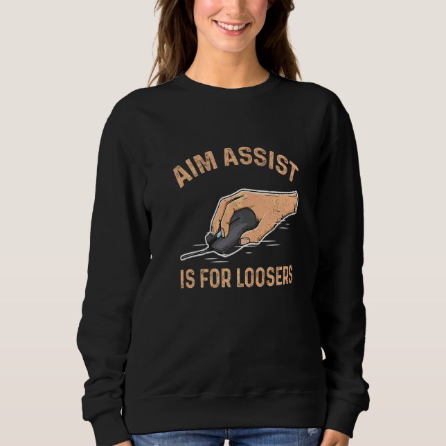 Camiseta Aim Assist É Para Perdedores De Um Jogador De Comp (Frente)