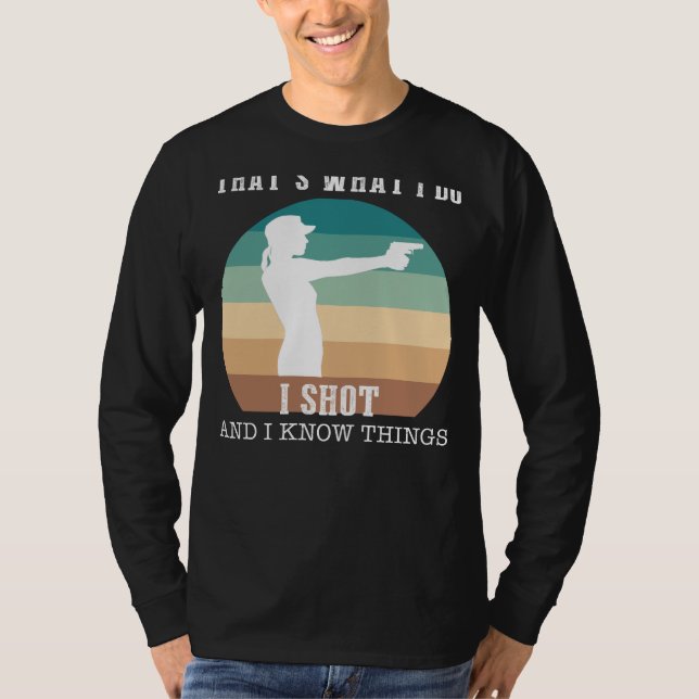 Camiseta Aim, Atire, Amuse: É isso que eu faço, eu jogo e e (Frente)
