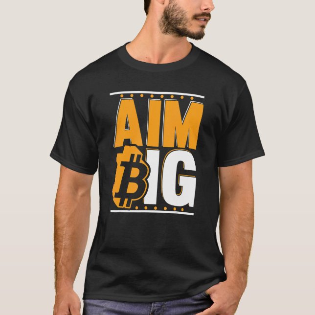 Camiseta Aim Big Blockchain Crypto Currency Bitmoney (Frente)