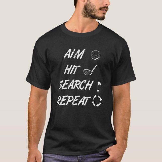 Camiseta Aim Hit Search Repetir Golf (Frente)