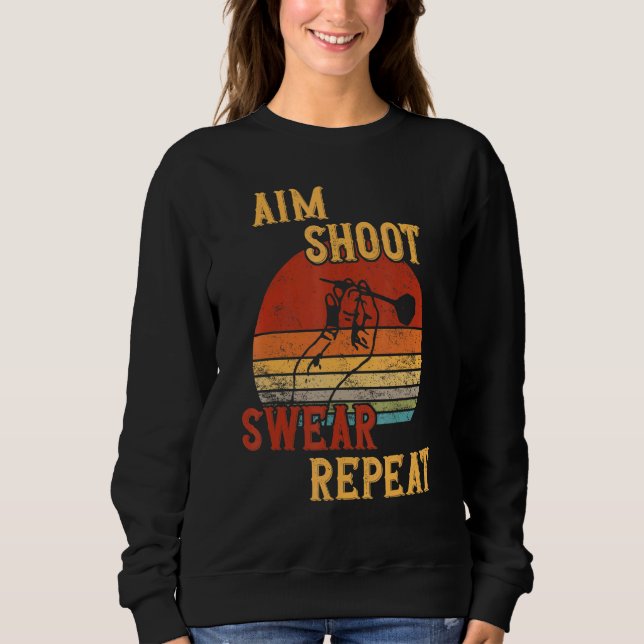 Camiseta Aim Shoot Swear Repeat Darts (Frente)