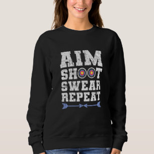 Camiseta Aim Shoot Swear Repetir Bowhuning E Archery