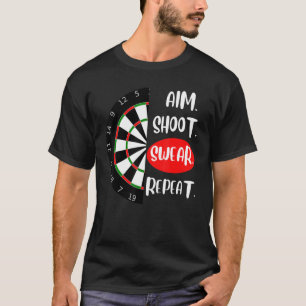 Camiseta Aim Shoot Swear Repetir Jogador Dartboard Darts