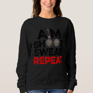 Camiseta Aim Shoot Swear Repetir Jogador de Dart Darts Bull