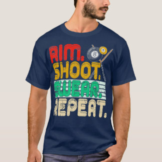 Camiseta Aim Shoot Swear Repetir Retro Snooker Gift Billiar