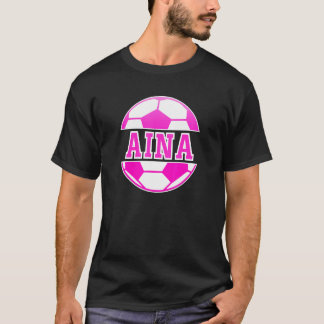 Camiseta Aina Name Girls Soccer Jogue Futebol Fan Ba