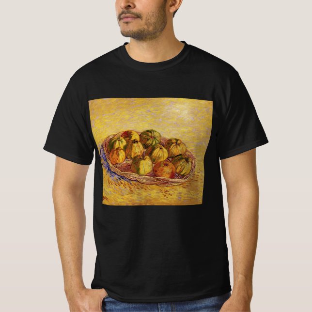 Camiseta Ainda a vida, o cesto de maçãs de Vincent van Gogh (Frente)