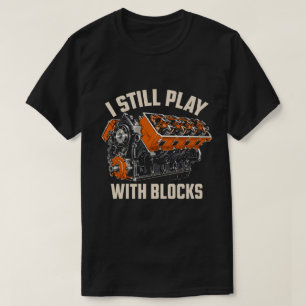 Camiseta Ainda Brinco Com Blocos Engraçado Mecânico De Moto