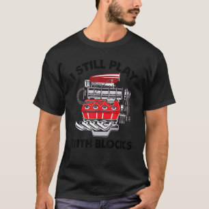 Camiseta Ainda Brinco Com Blocos Motor Vermelho Antigo Mecâ