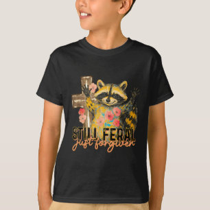 Camiseta Ainda Feral Apenas Perdoado Cruz Cristã Vintage