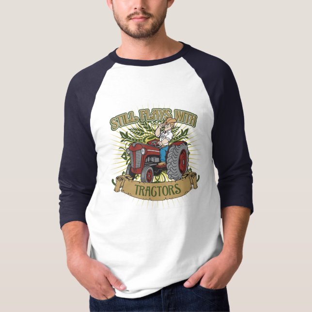 Camiseta Ainda jogos com tratores vermelhos (Frente)