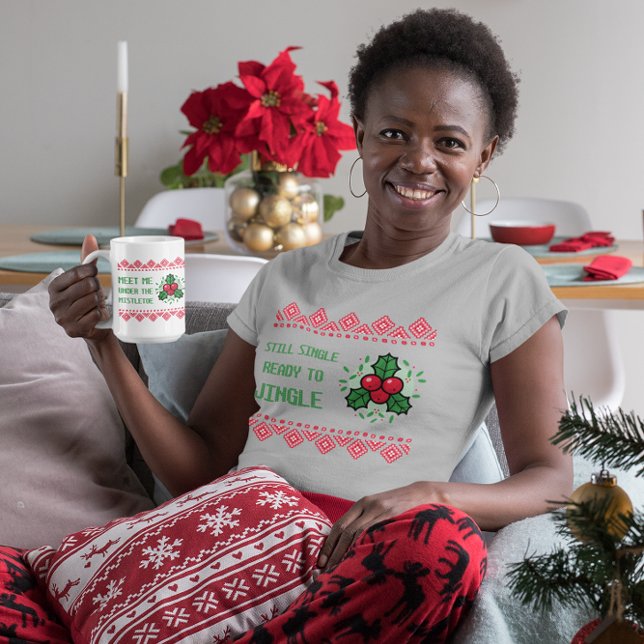 Camiseta Ainda Solteiro Pronta Para Jingle Engraçadas Mulhe (Criador carregado)