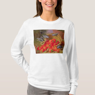 Camiseta Ainda vida com morangos e Bluetits