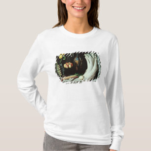 Camiseta Ainda vida com pássaros inoperantes, fruta e