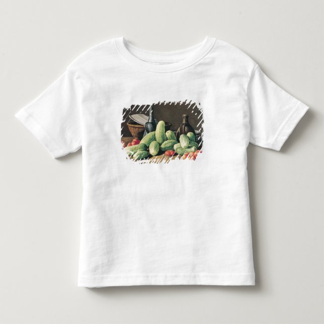Camiseta Ainda vida com pepinos e tomates (Frente)