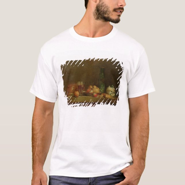 Camiseta Ainda vida com uma garrafa das azeitonas, 1760 (Frente)