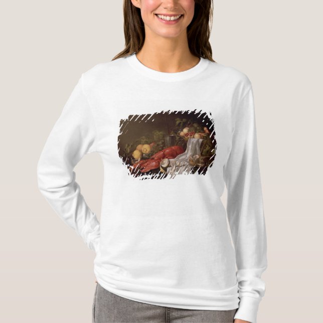 Camiseta Ainda vida da fruta e de uma lagosta (Frente)