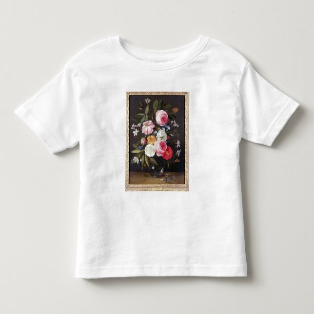 Camiseta Ainda vida T32512 das flores em um vaso, 1661 (Frente)