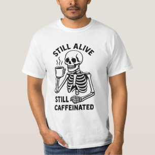 Camiseta Ainda Vivo Cafeinado. Café Skeleton