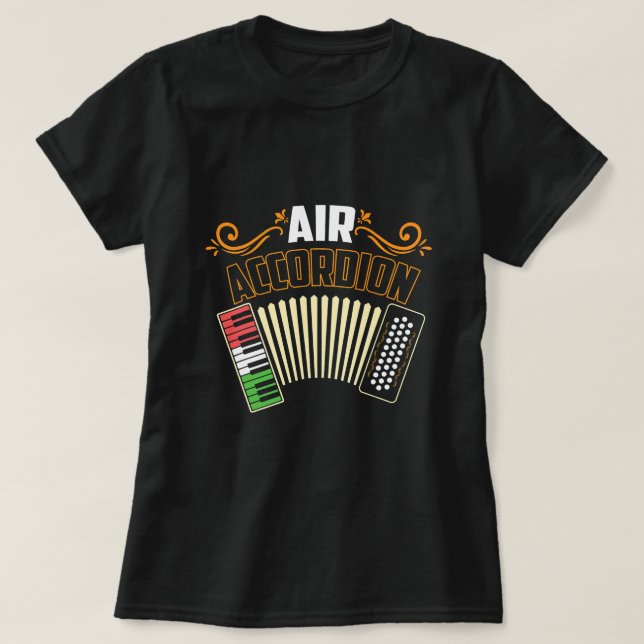 Camiseta Air Accordion Music Mexico Flag Accordionist Music (Frente do Design)