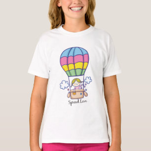 Camiseta Air Balloon Engraçado Garota Bonita