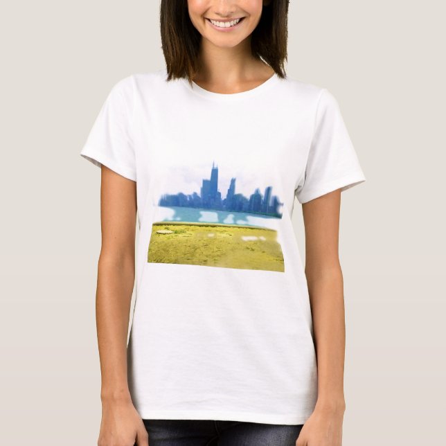 Camiseta Air Brushing Chicago Skyline Art (Frente)