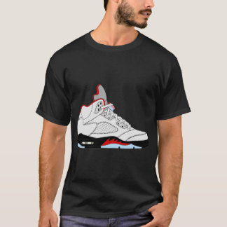 Camiseta Air Jordan V (5) Fire Red Silver Tongue