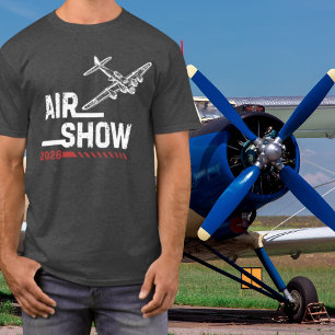 Camiseta AIR SHOW B-17 WWII Avião Vintage, Ano Personalizad