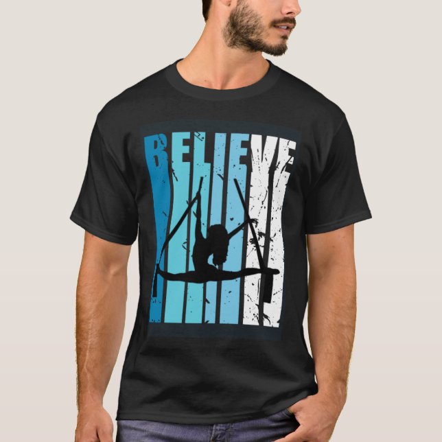 Camiseta Air Yoga Aerialist Retro Believe Turquoise Air Yog (Frente)