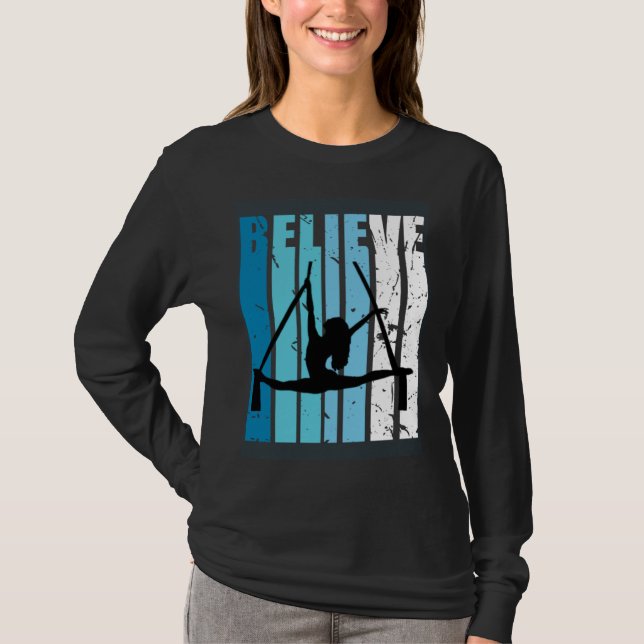 Camiseta Air Yoga Aerialist Retro Believe Turquoise Air Yog (Frente)