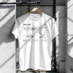 Camiseta Airbus A320 - Planos de desenho de avião em Bluepr