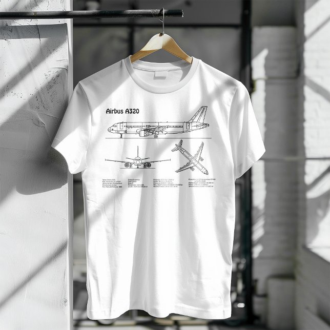 Camiseta Airbus A320 - Planos de desenho de avião em Bluepr (Criador carregado)