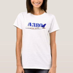 Camiseta Airbus A380 Airplane Desenho de Aquarela