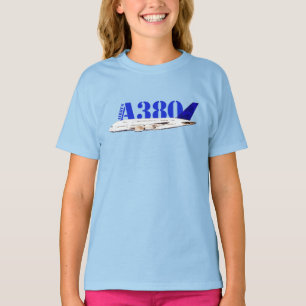 Camiseta Airbus A380 Airplane Desenho de Aquarela