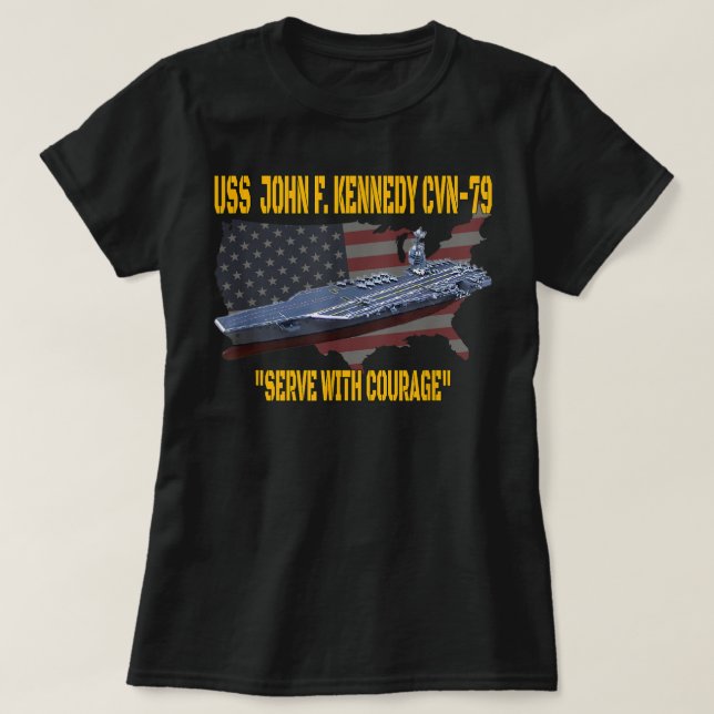 Camiseta Aircraft Carrier USS John F. Kennedy CVN79 Veteran (Frente do Design)