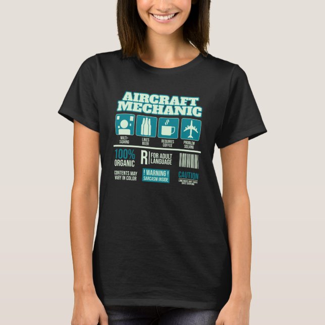 Camiseta Aircraft Mechanic  Cute Aircraft Work Wear (Frente)