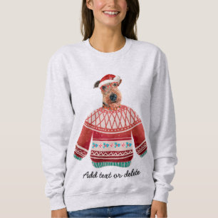 Camiseta Airedale Dog Cachorro de Natal Feio Mamãe