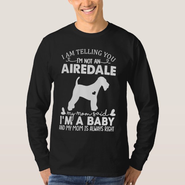 Camiseta Airedale Dog   For Women Mom Mama Baby Dog (Frente)